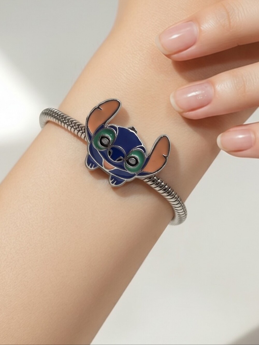 Stitch Charm Bead Blue Lilo & Stitch Silver Enamel Bracelet Pendant Compatible